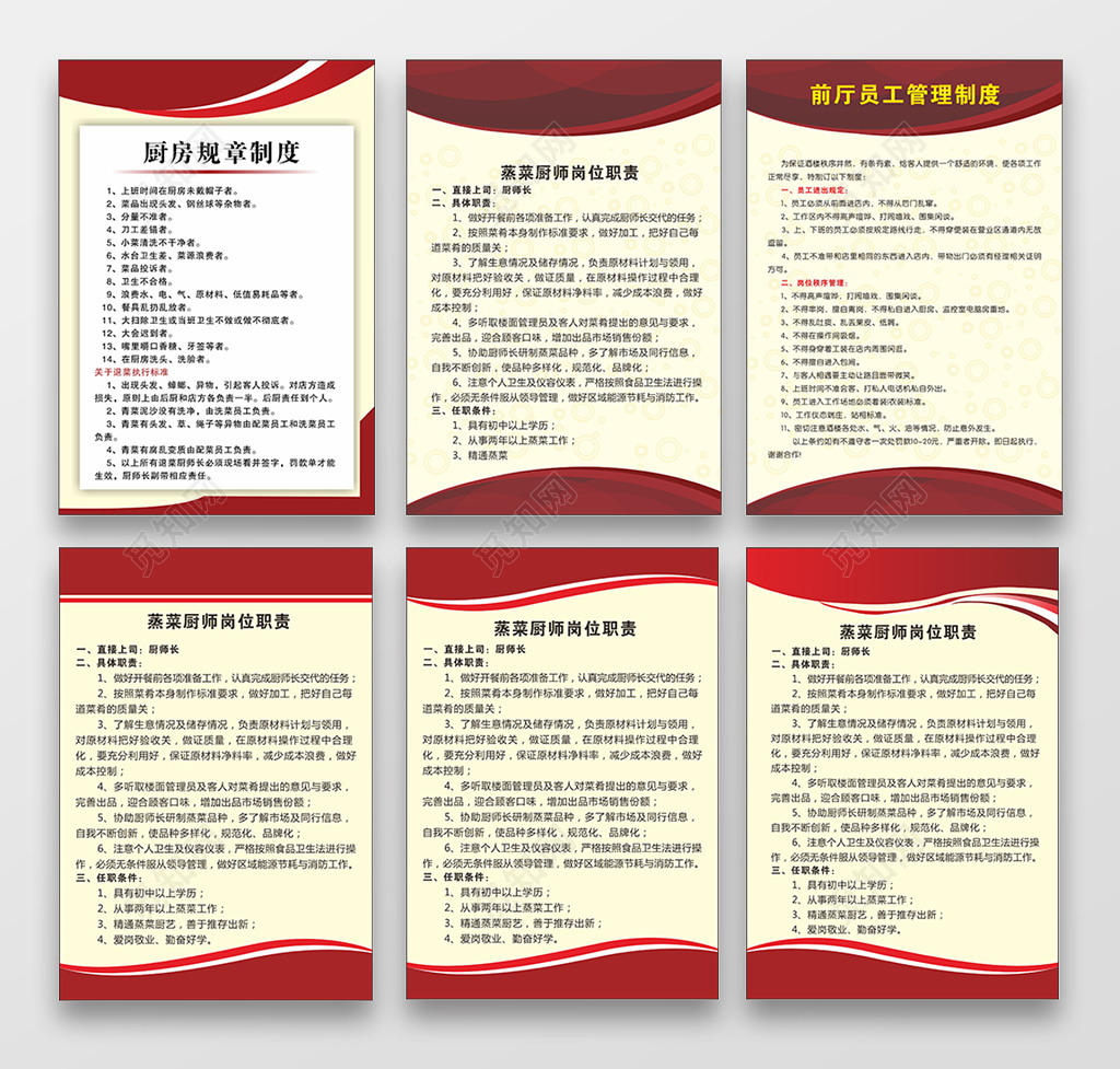餐厅酒楼厨师岗位职责管理制度海报