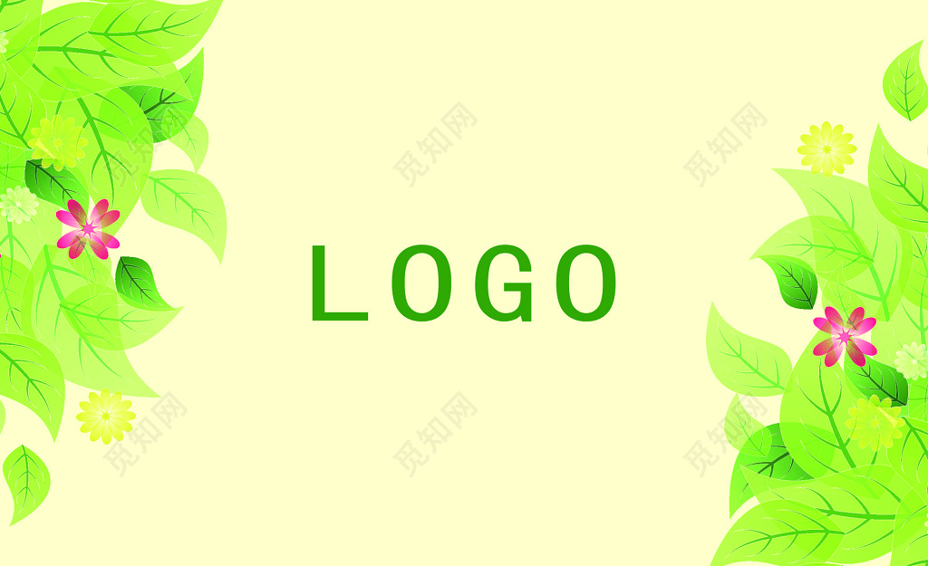 花店名片绿色清新森系树叶鲜花名片设计模板