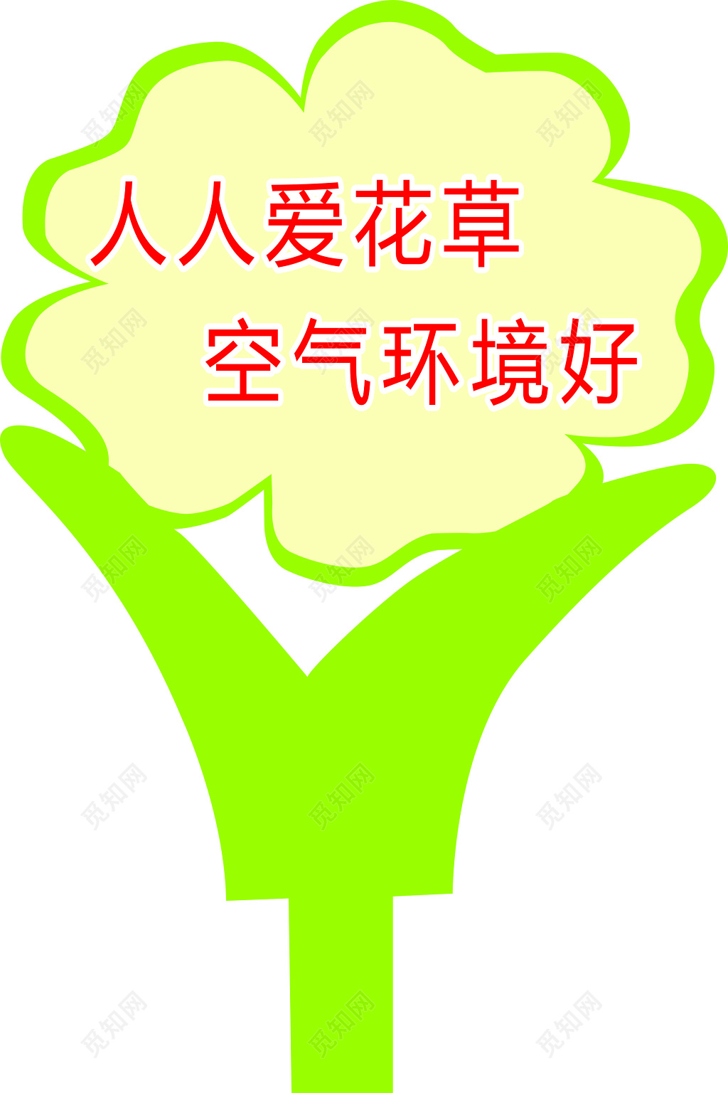 花草牌爱护花草标示牌空气好环境好标语牌