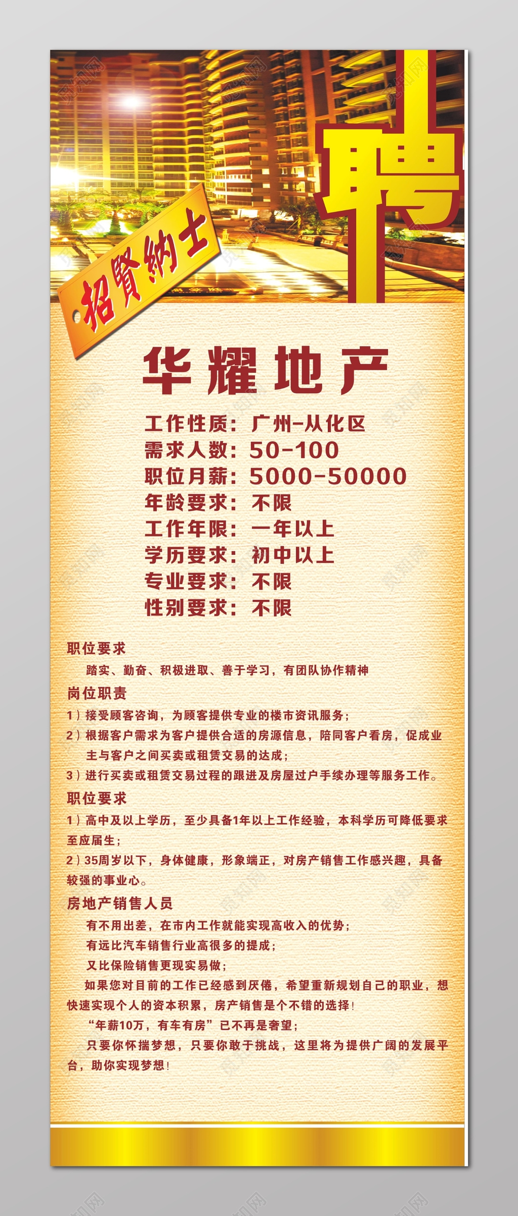 地产招聘海报招贤纳士