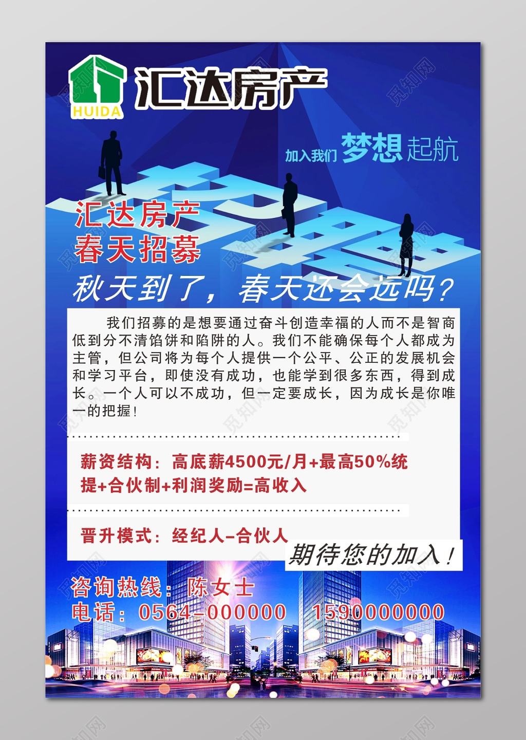 地产招聘海报房地产招聘春季招聘