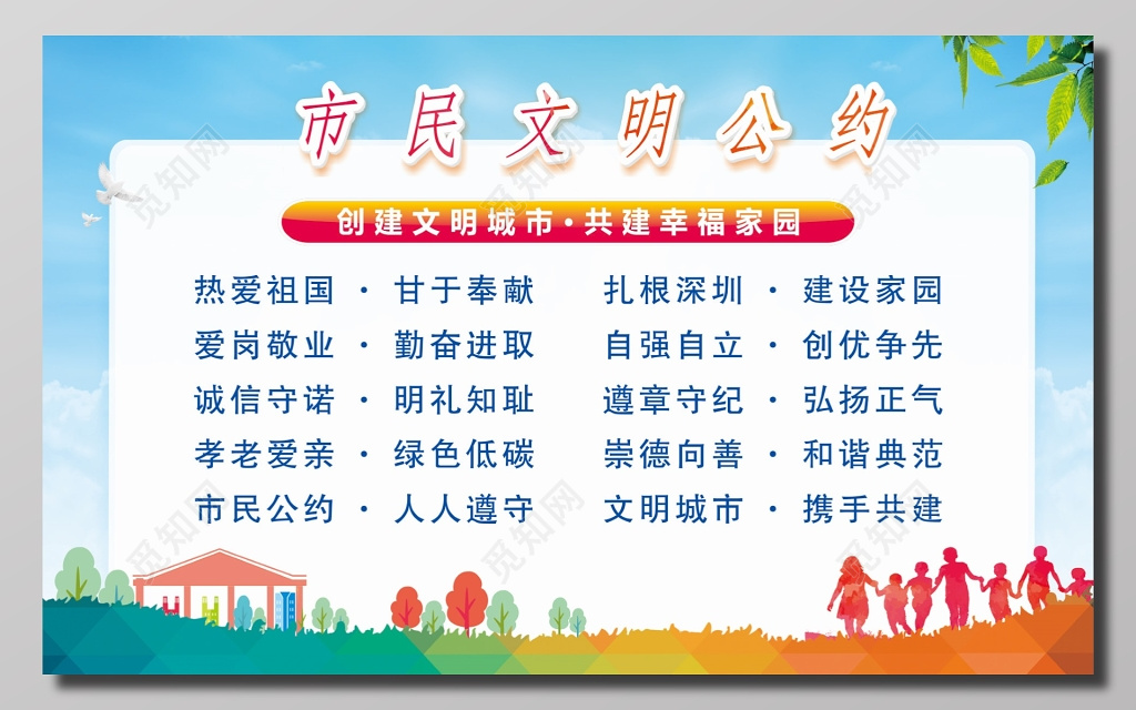 市民文明公约宣传展板