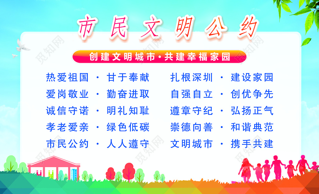 市民文明公约宣传展板