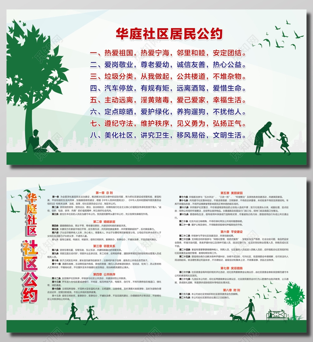 社区居民公约宣传海报
