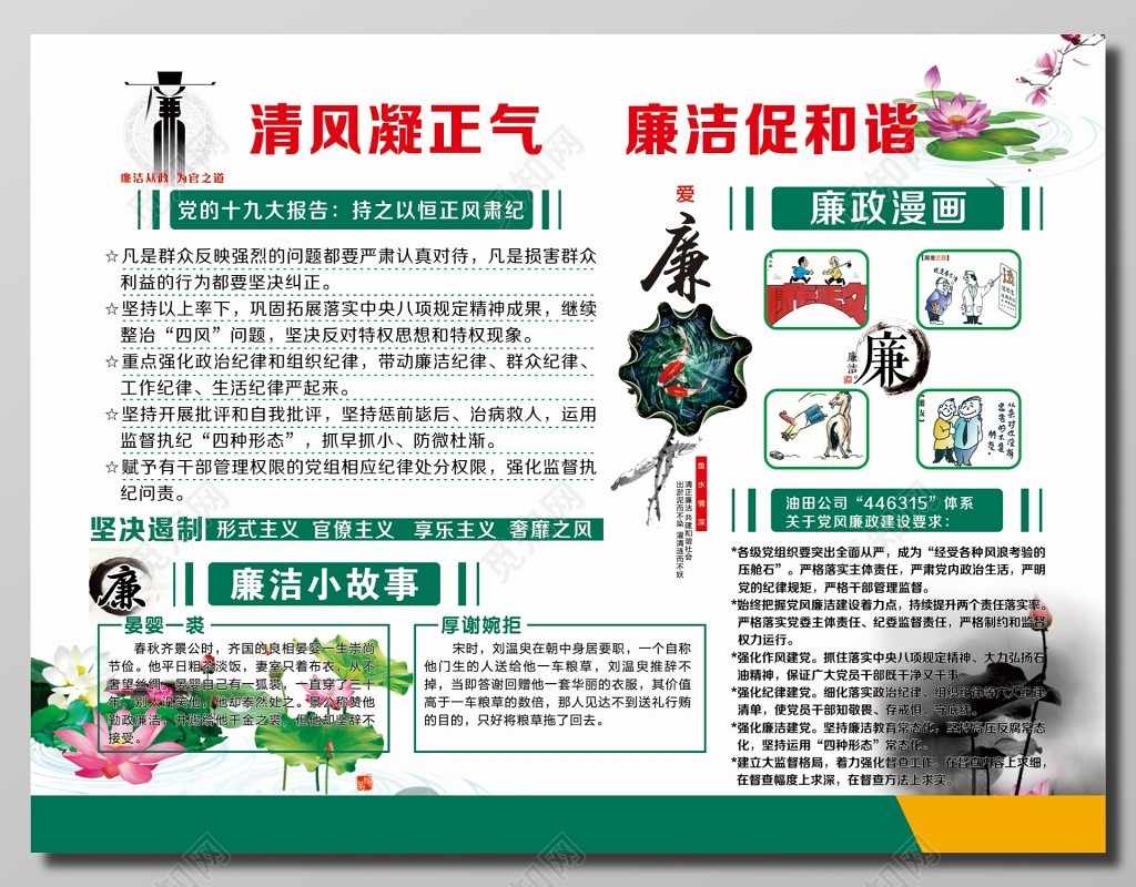 廉政文化宣传展板