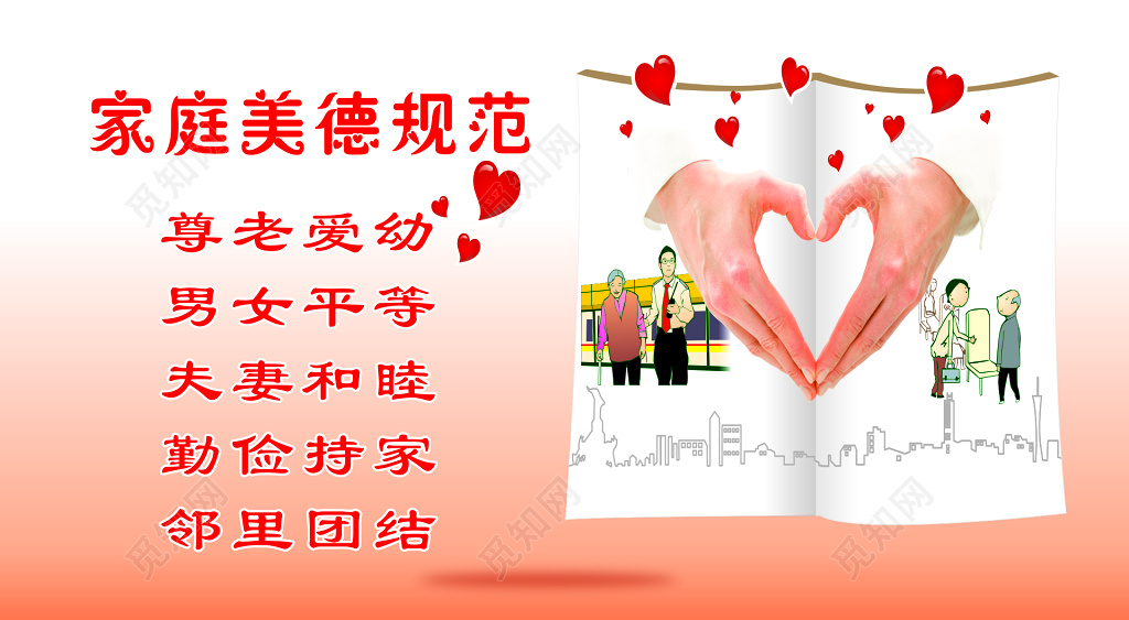 家庭美德规范宣传海报