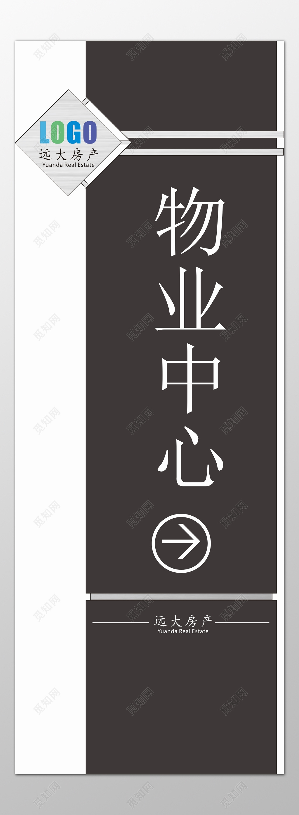 房地产物业中心服务中心指引牌指示牌导视牌