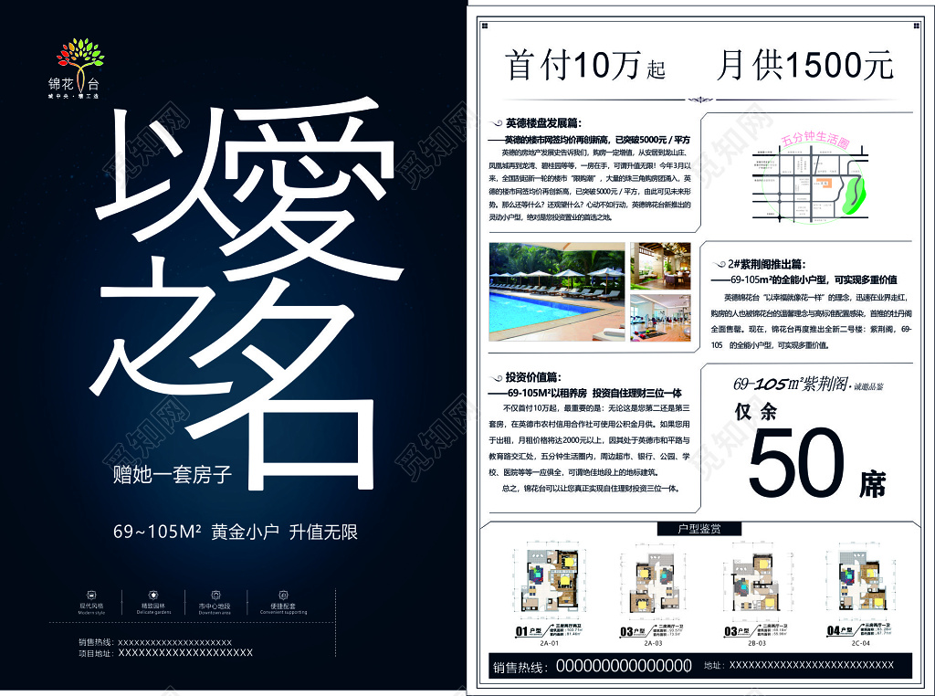 房地产黄金小户升值无限楼盘发展投资价值宣传单