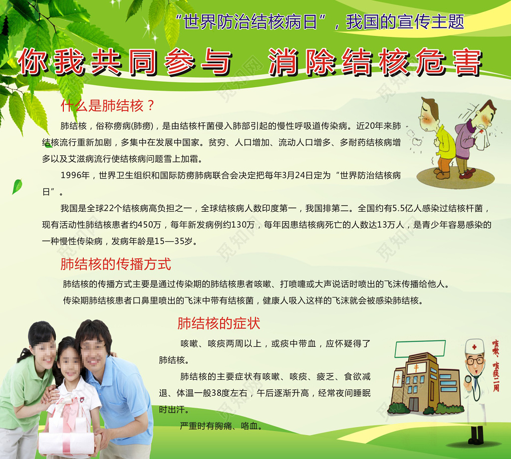 绿色世界防治结核病日宣传栏