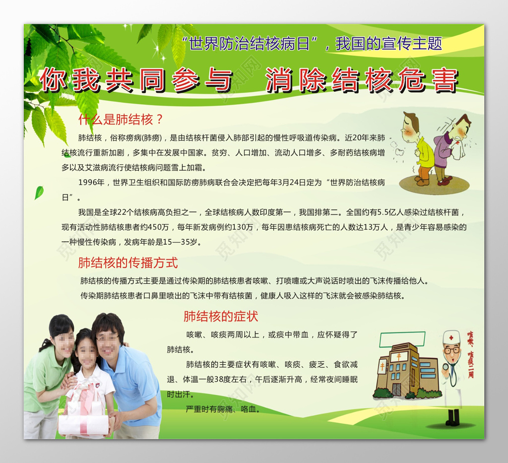 绿色世界防治结核病日宣传栏