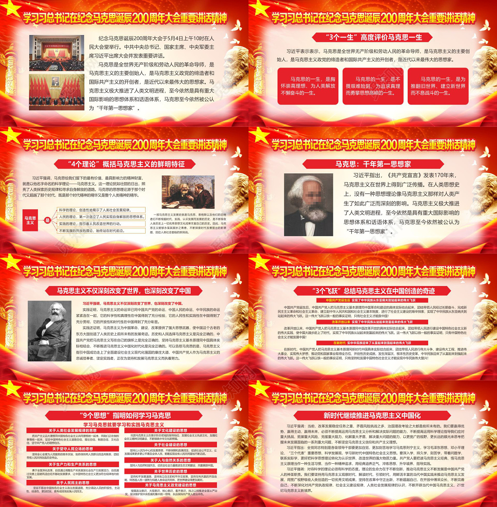 马克思诞辰宣传栏马克思诞辰的重要讲话