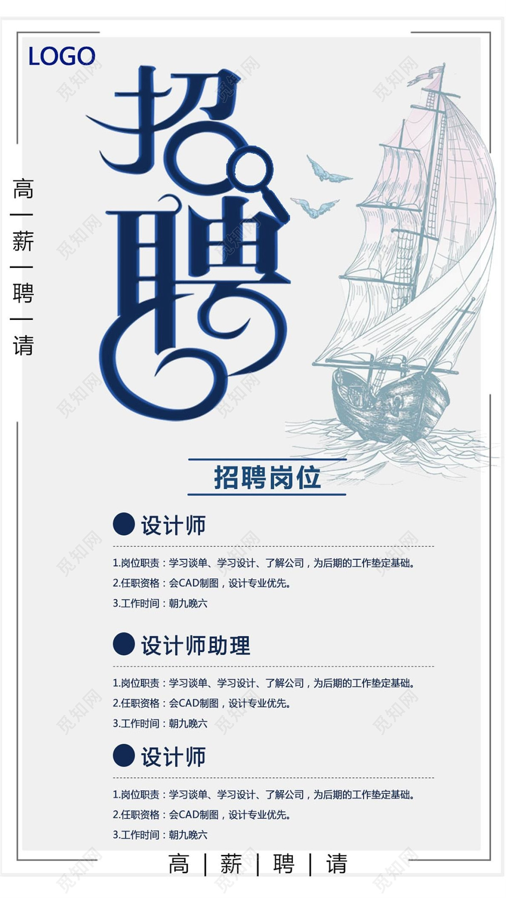 手机招聘招聘用人岗位信息海报