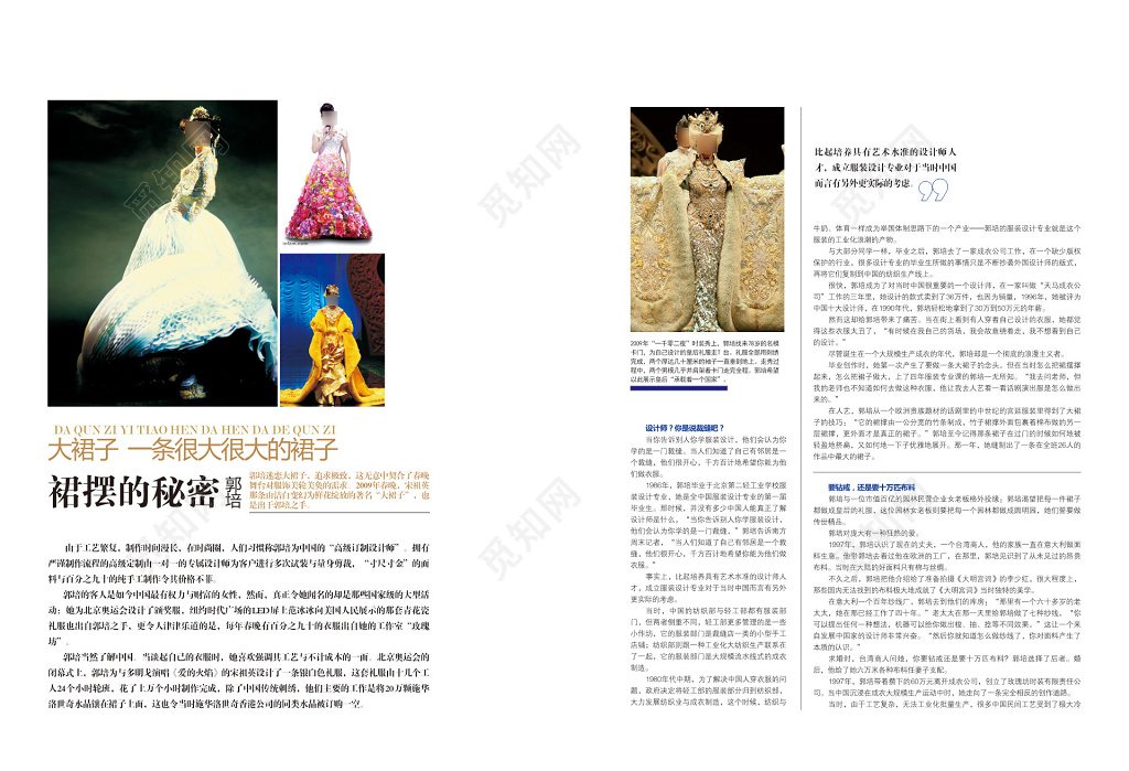 女士大裙子工艺繁复设计师制作艺术水准杂志页