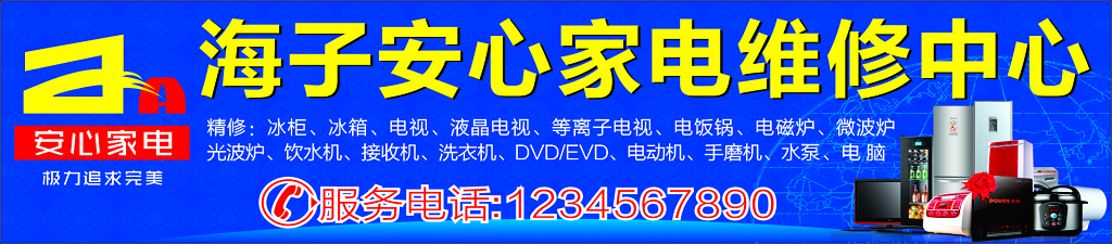 家政家电专业维修冰柜冰箱微波炉饮水机追求完美海报模板