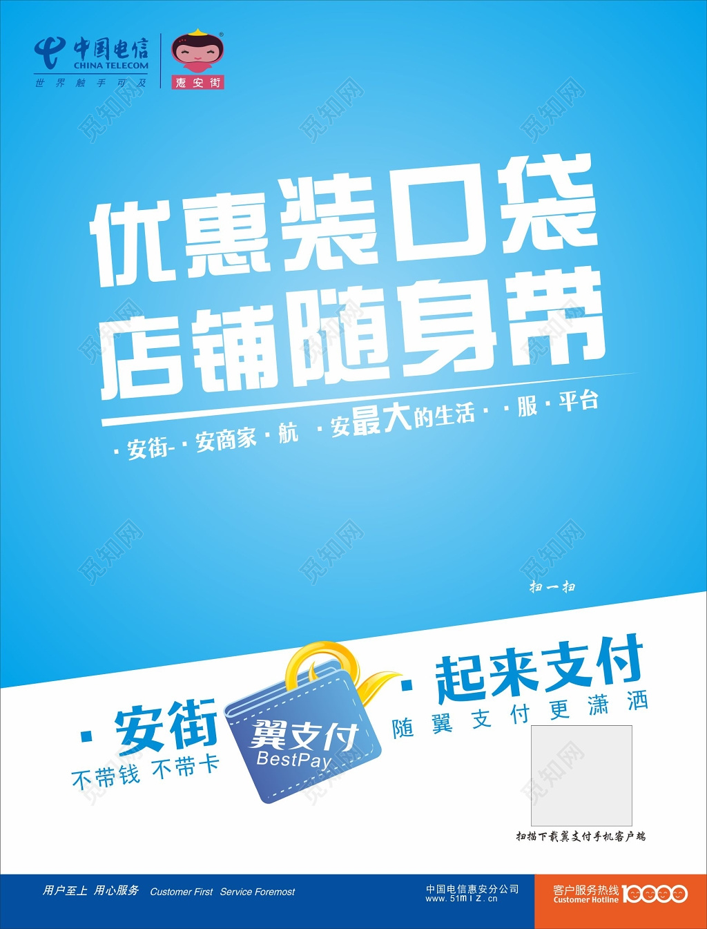 电信翼支付海报