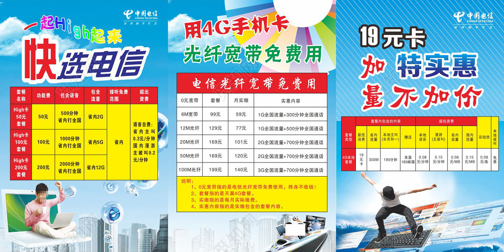 电信光纤宽带海报