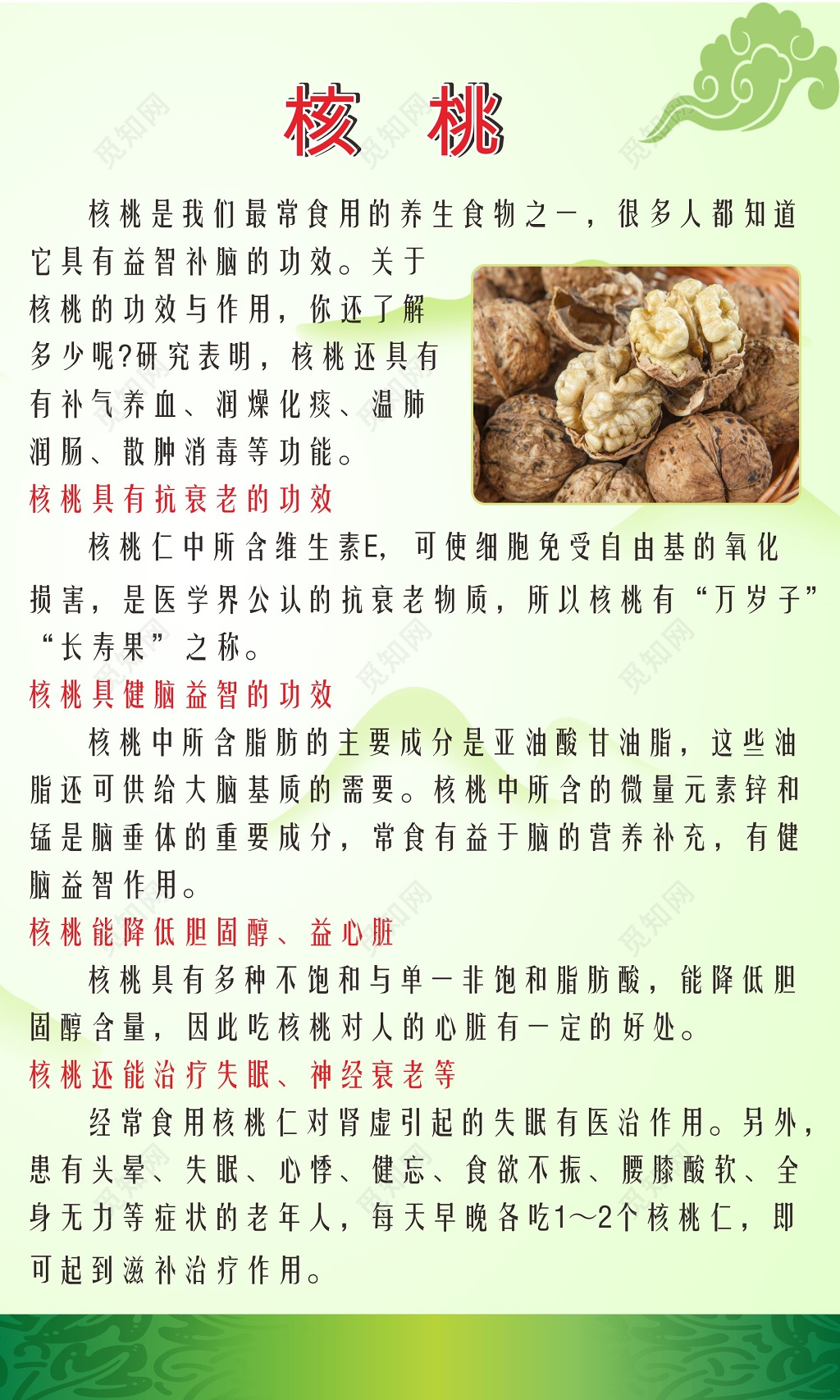 浅绿色红枣店核桃干果宣传海报