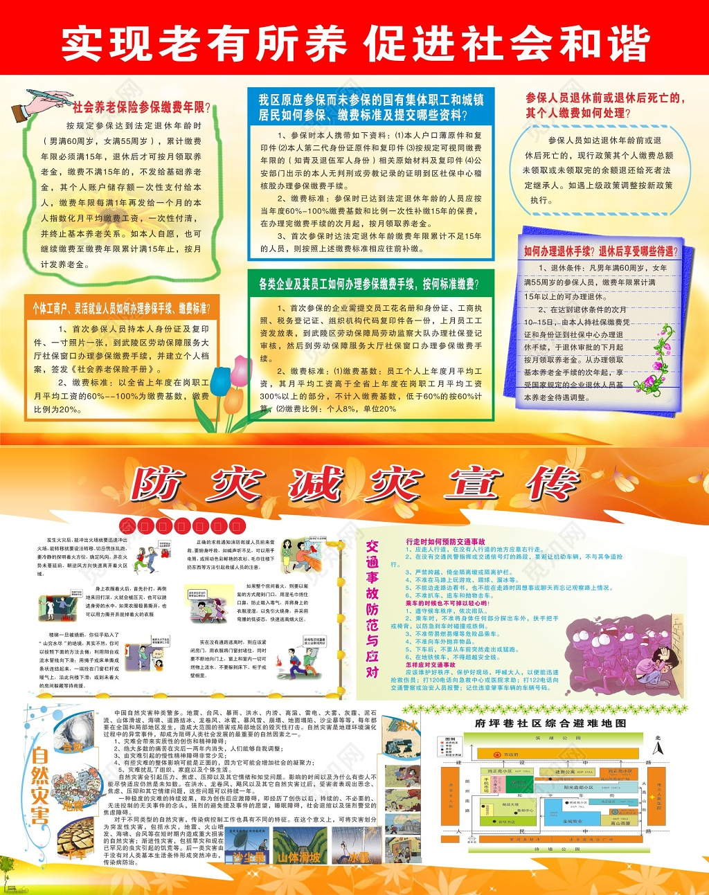 社区宣传栏防火减灾宣传栏