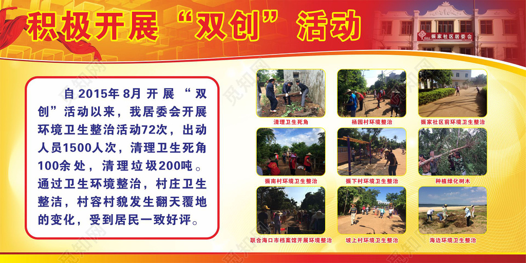社区宣传栏开展双创活动
