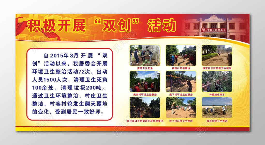 社区宣传栏开展双创活动