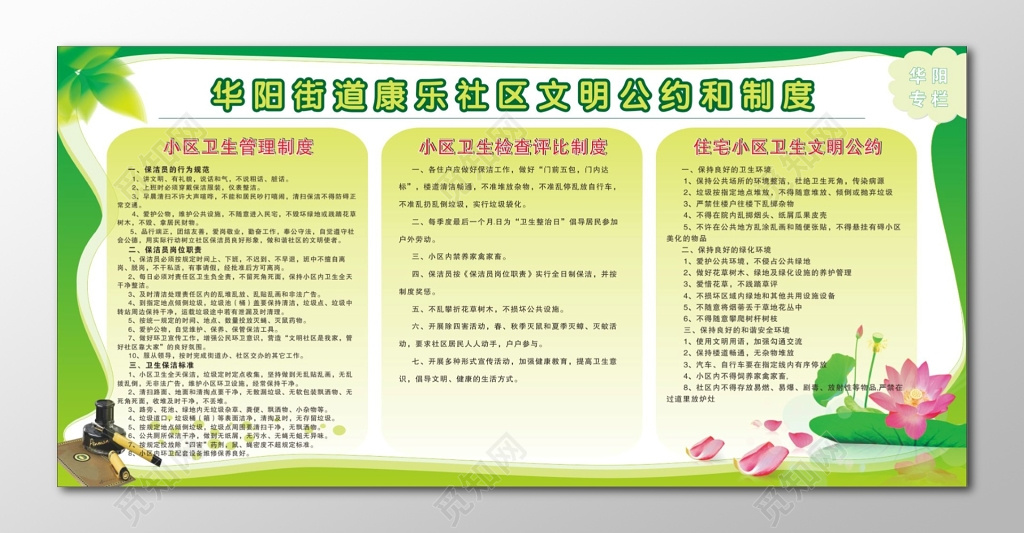 社区宣传栏社区公约文明制度