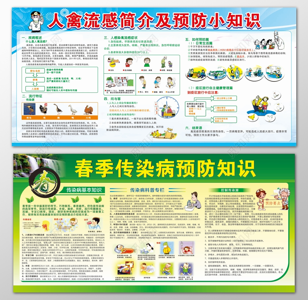 春季传染病预防知识人禽流感简介科普宣传栏