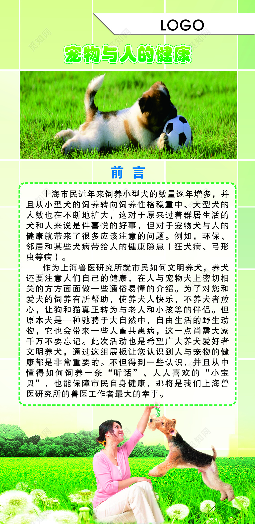 宠物与人的健康宣传海报