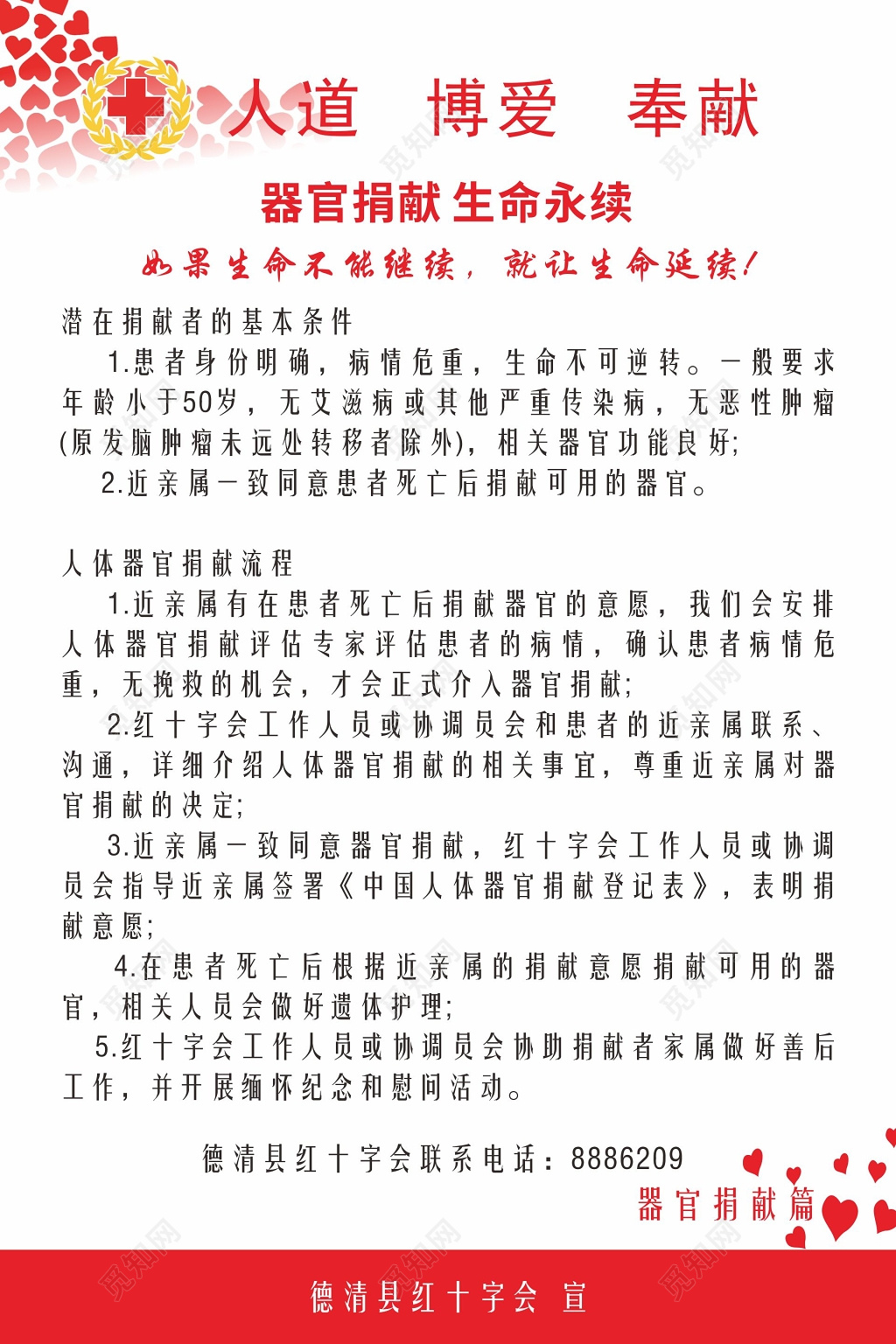 器官捐献生命永续世界红十字日宣传海报
