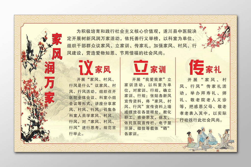 中国传统文化家风文化墙