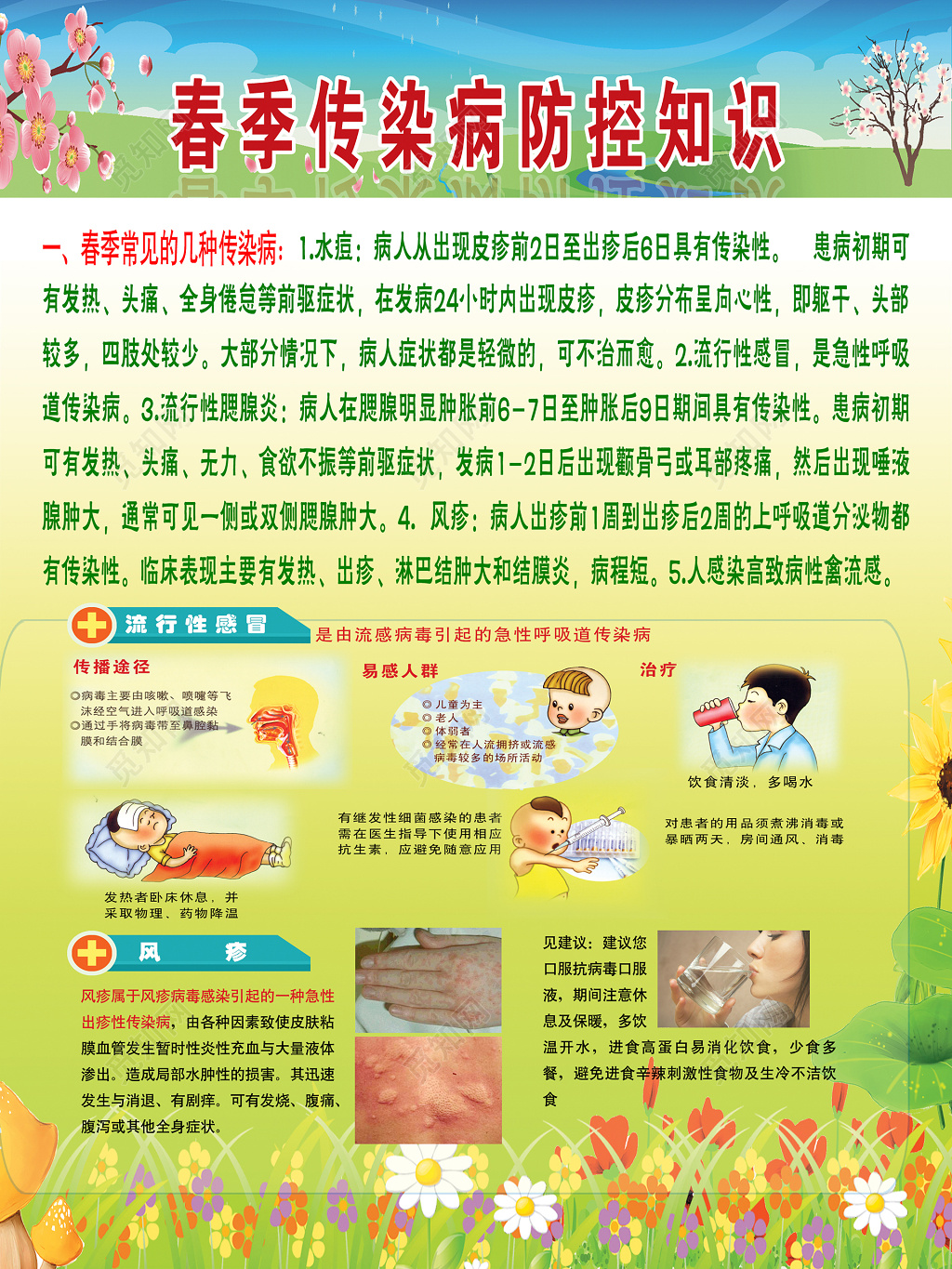 春季传染病防控知识宣传海报设计