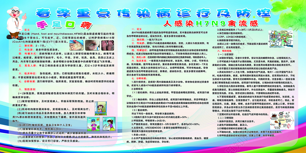 春季重点传染病诊疗及防控展板设计