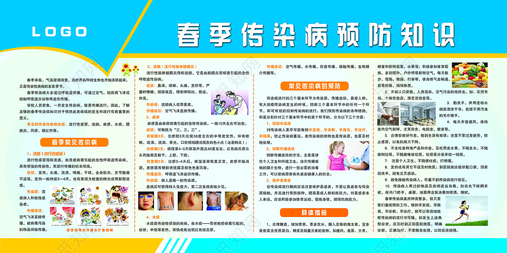 春季传染病预防知识具体措施展板设计