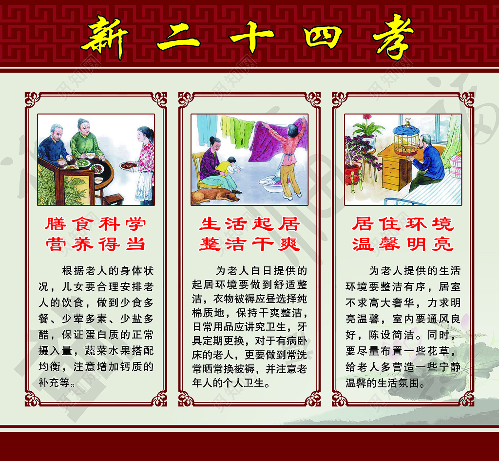 二十四孝孝文化孝道传统文化展板设计