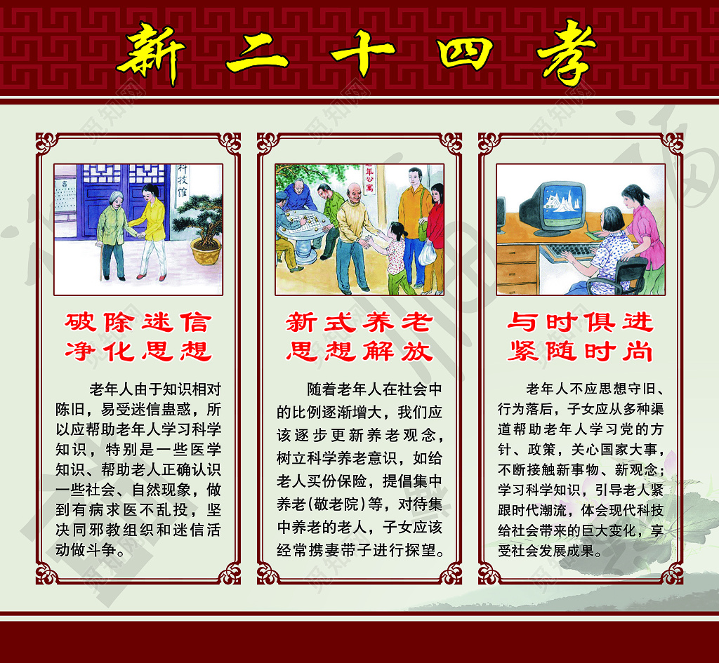 二十四孝孝文化孝道传统文化展板设计