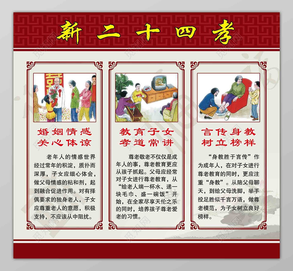 二十四孝孝文化孝道传统文化展板设计