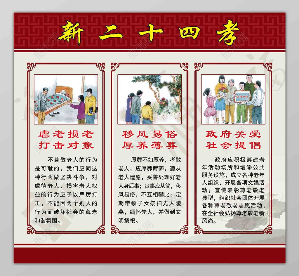 二十四孝孝文化孝道传统文化展板设计