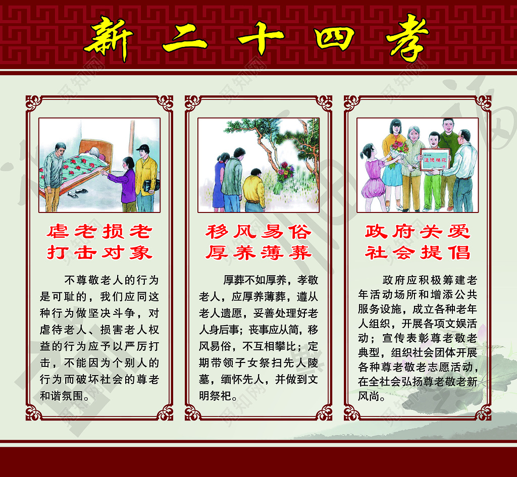 二十四孝孝文化孝道传统文化展板设计