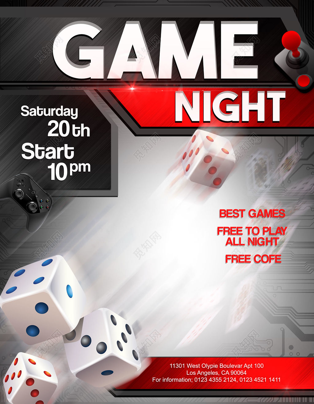 GAME赌场美女筛子英文酷炫版本游戏设计海报