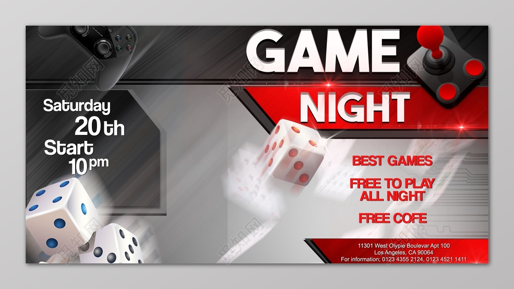 国外赌场筛子英文酷炫版游戏展板