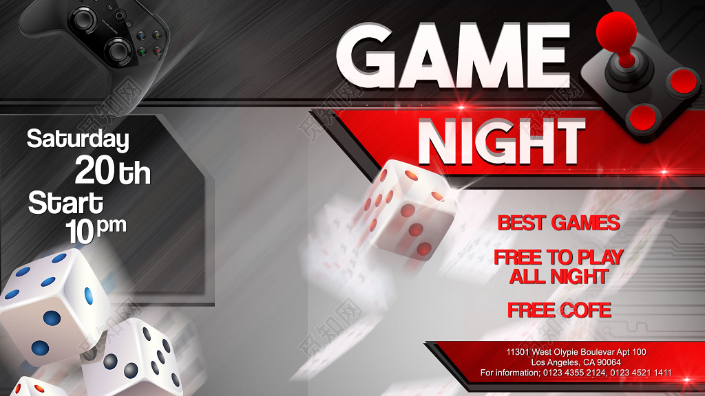 国外赌场筛子英文酷炫版游戏展板