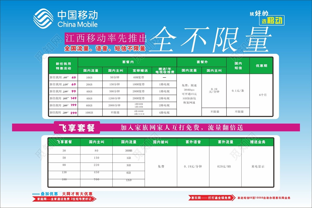 中国移动流量不限量海报