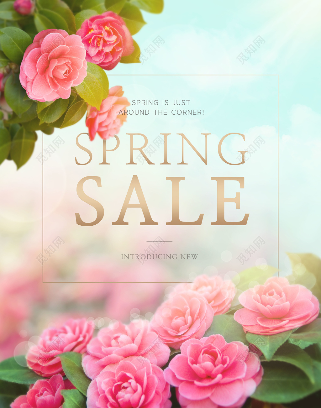 花店春天春季上新促销宣传海报