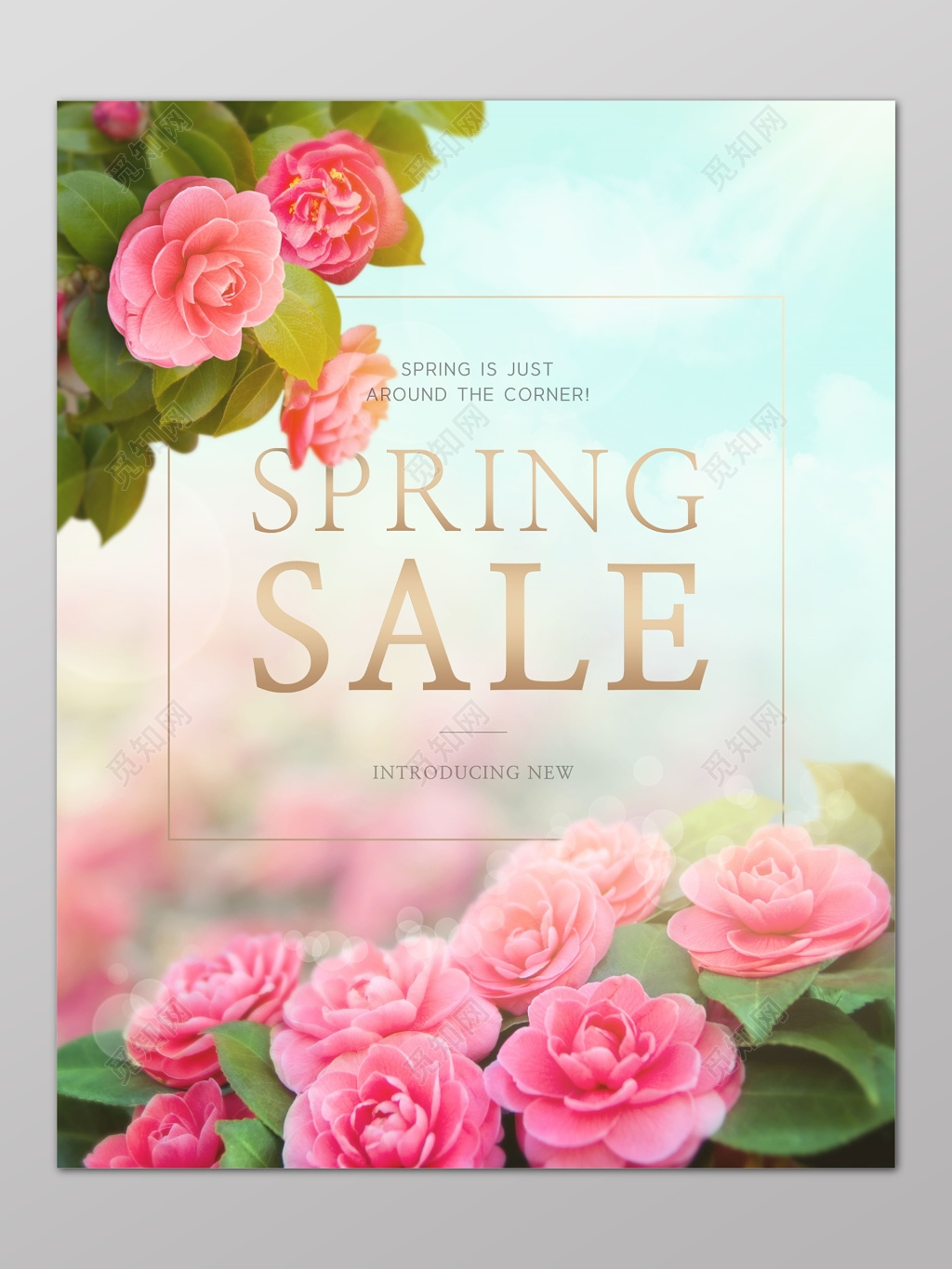 花店春天春季上新促销宣传海报