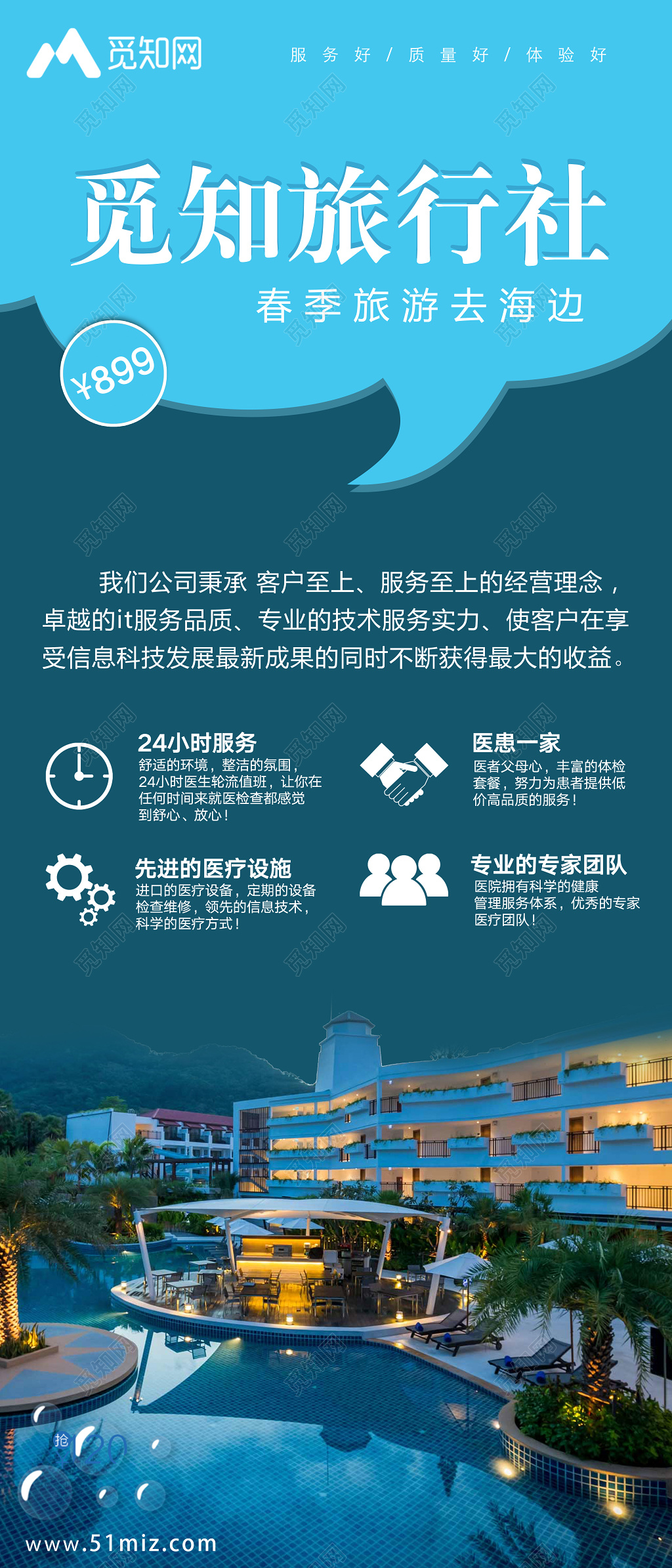 旅行社春季旅游去海边旅游项目简介促销宣传展架