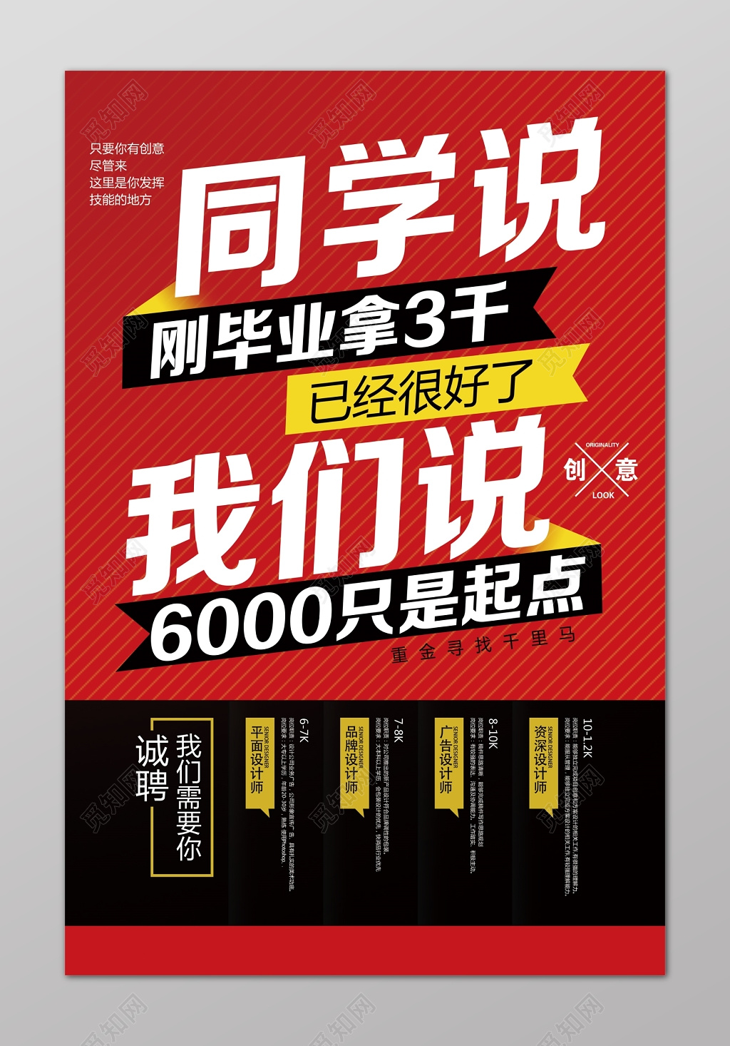 同学说刚毕业我们说个性创意招聘会海报