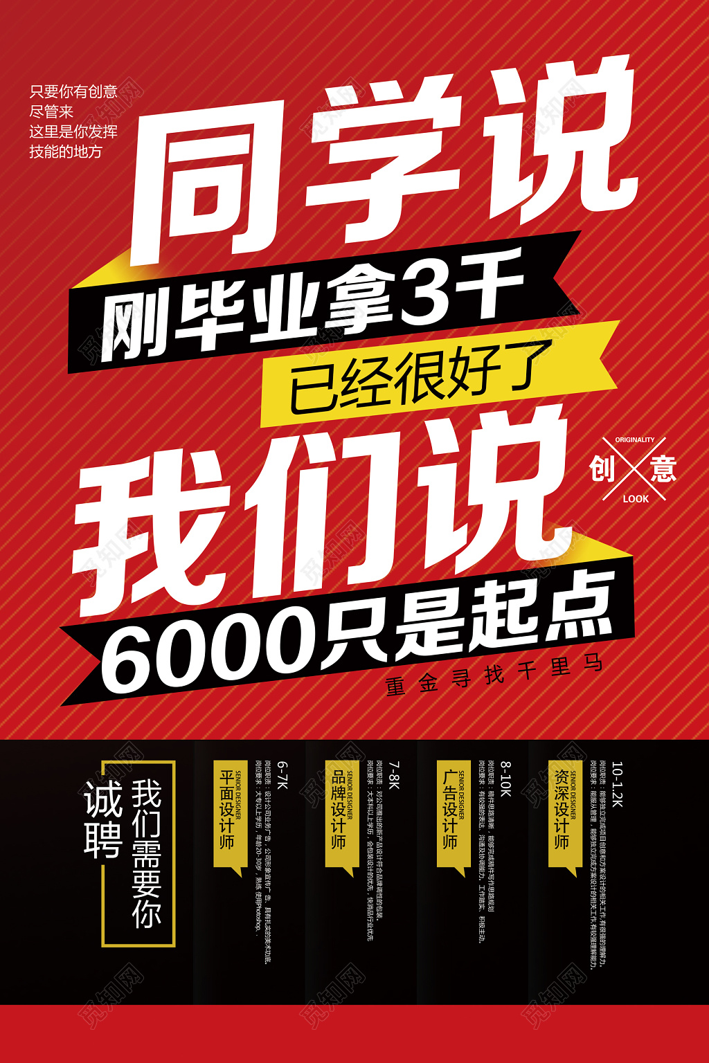 同学说刚毕业我们说个性创意招聘会海报