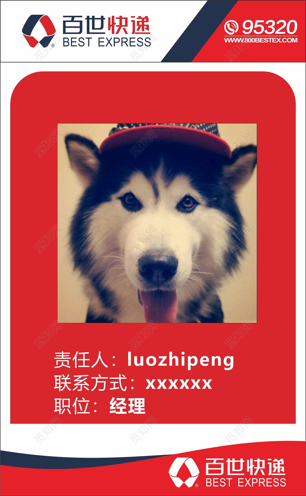 快递名片百世快递名片设计