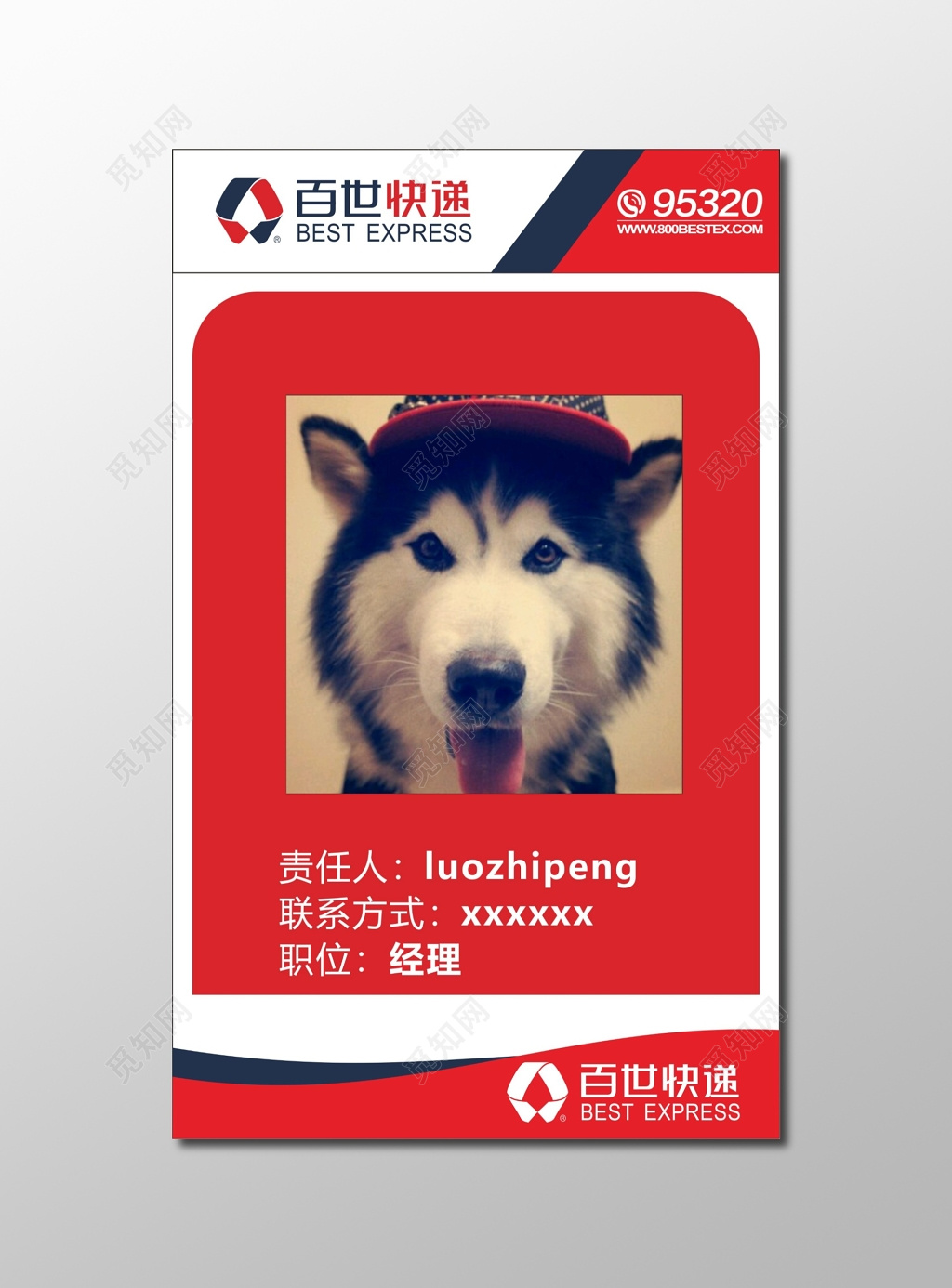 快递名片百世快递名片设计