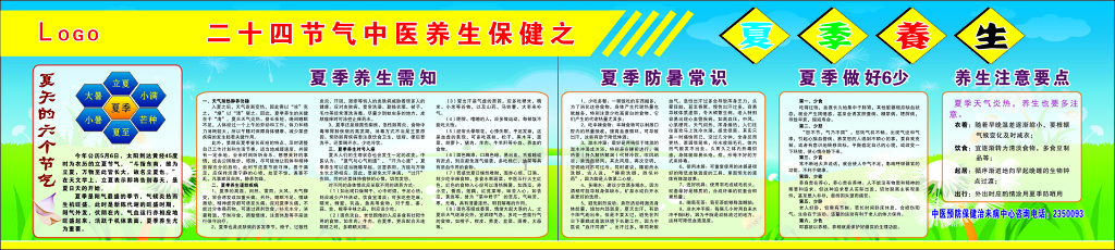 夏季养生需知防暑常识养生保健少食少怒宣传栏