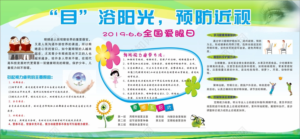 全国爱眼日预防近视小知识宣传栏